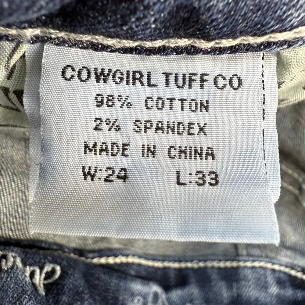 Cowgirl Tuff Jeans Women's 24x33 (0) Blue Aztec Mustang Boot Cut Embroidered - Picture 8 of 16